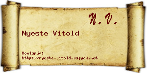 Nyeste Vitold névjegykártya